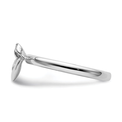 Sterlingsilber Stapelbar Expressions Herz mit Schleife Diamant Ring