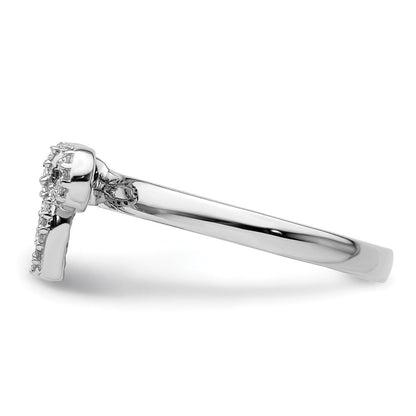 Sterlingsilber Stapelbar Expressions Schleife Diamant Ring (size 9 Nur)