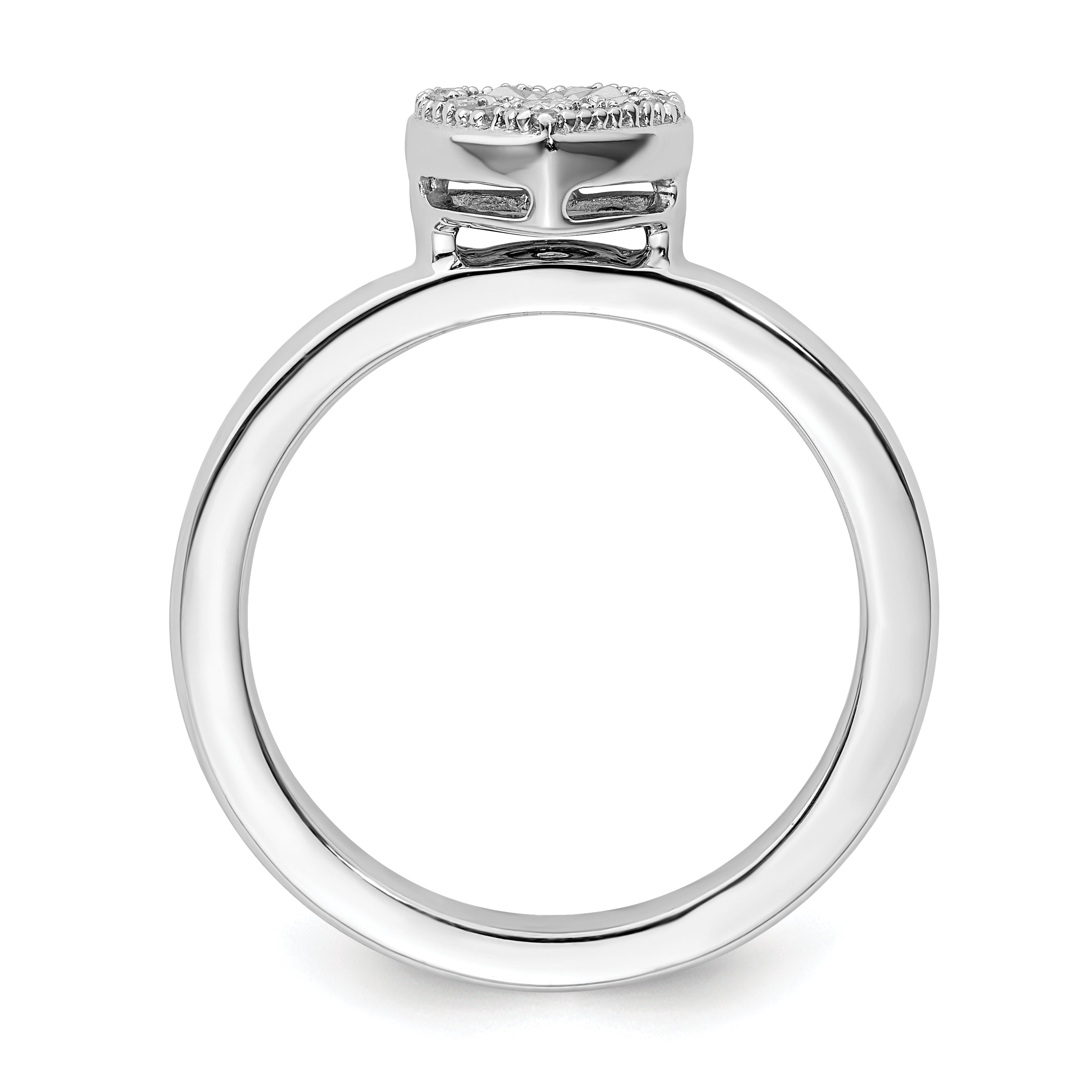 Sterlingsilber Stapelbar Expressions Herz Diamant Ring