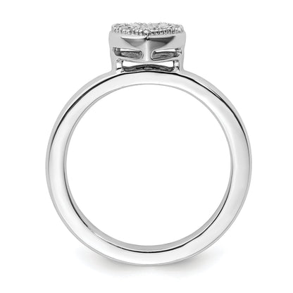 Sterlingsilber Stapelbar Expressions Herz Diamant Ring