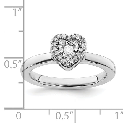 Sterlingsilber Stapelbar Expressions Herz Diamant Ring