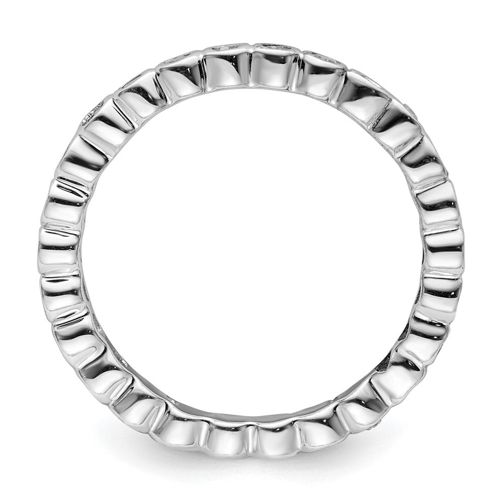 Sterlingsilber Stapelbar Expressions Diamant Ring (size 7 Nur)