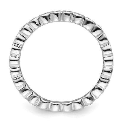 Sterlingsilber Stapelbar Expressions Diamant Ring (size 7 Nur)