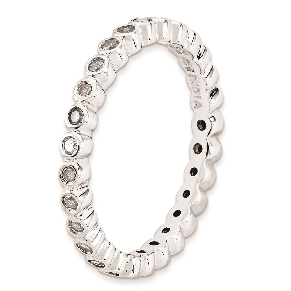 Sterlingsilber Stapelbar Expressions Diamant Ring (size 7 Nur)