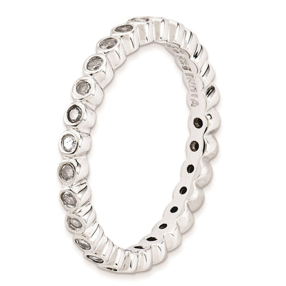 Sterlingsilber Stapelbar Expressions Diamant Ring (size 7 Nur)