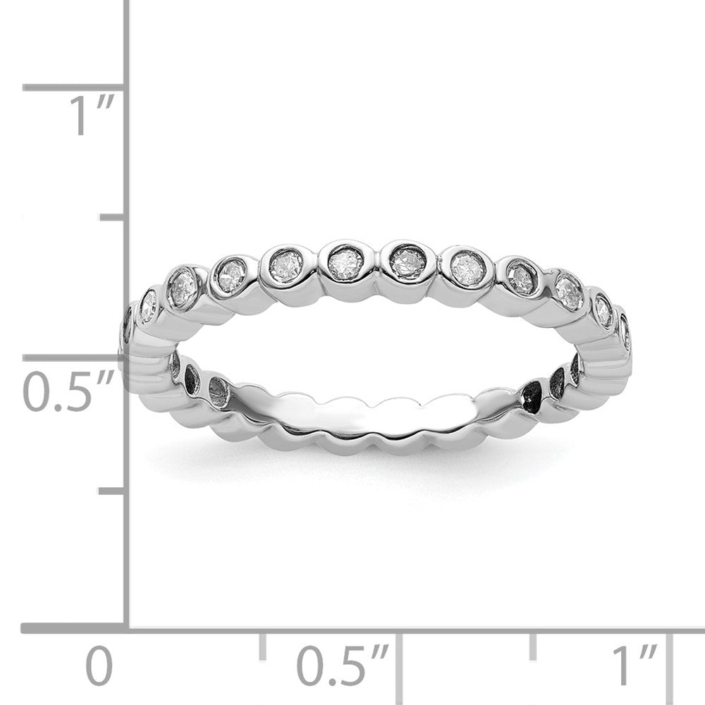 Sterlingsilber Stapelbar Expressions Diamant Ring (size 7 Nur)