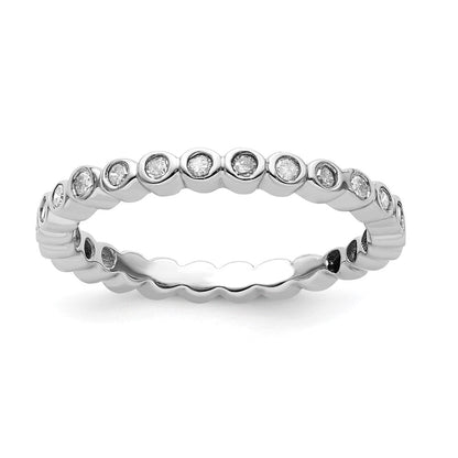 Sterlingsilber Stapelbar Expressions Diamant Ring (size 7 Nur)