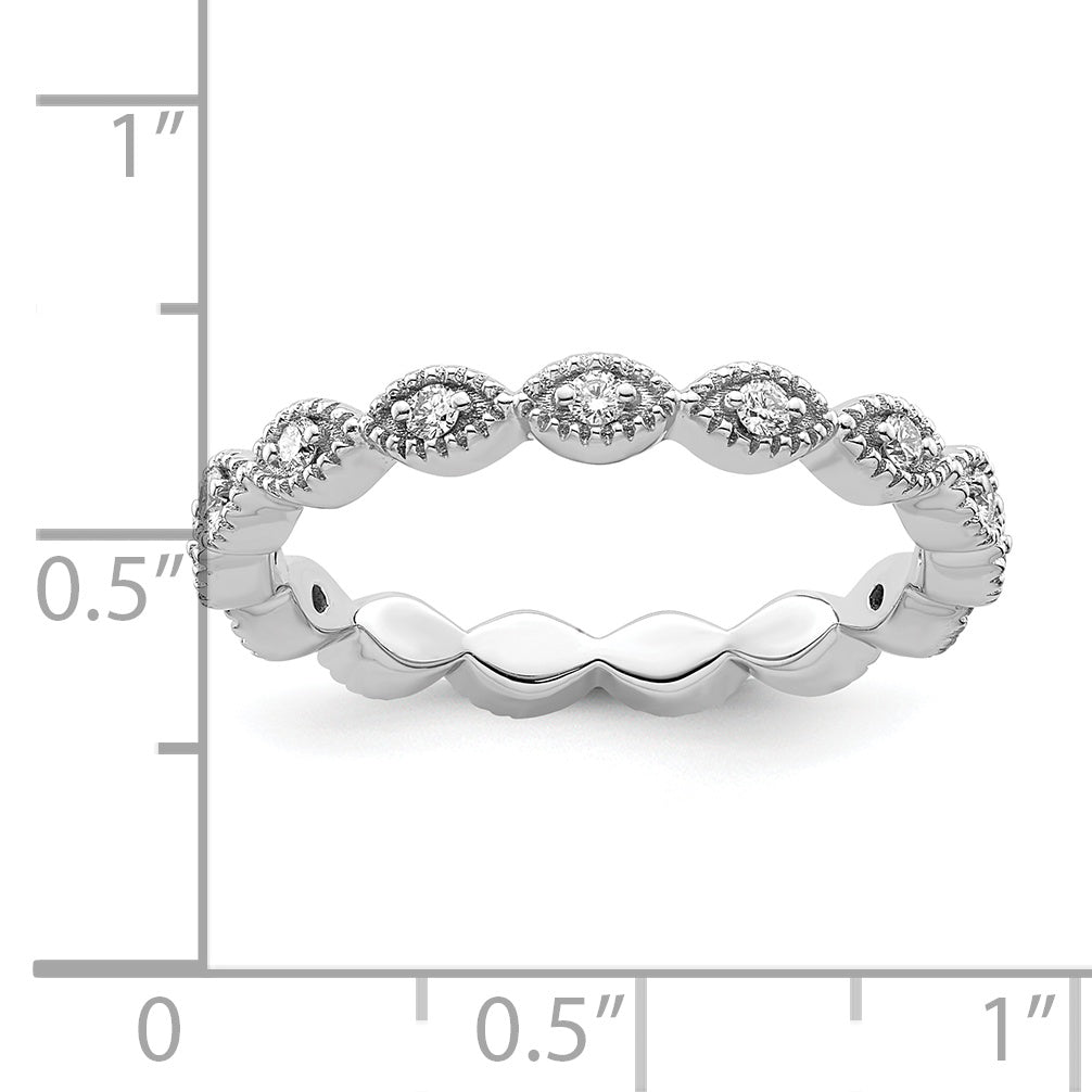 Sterlingsilber Stapelbar Expressions Diamant Ring