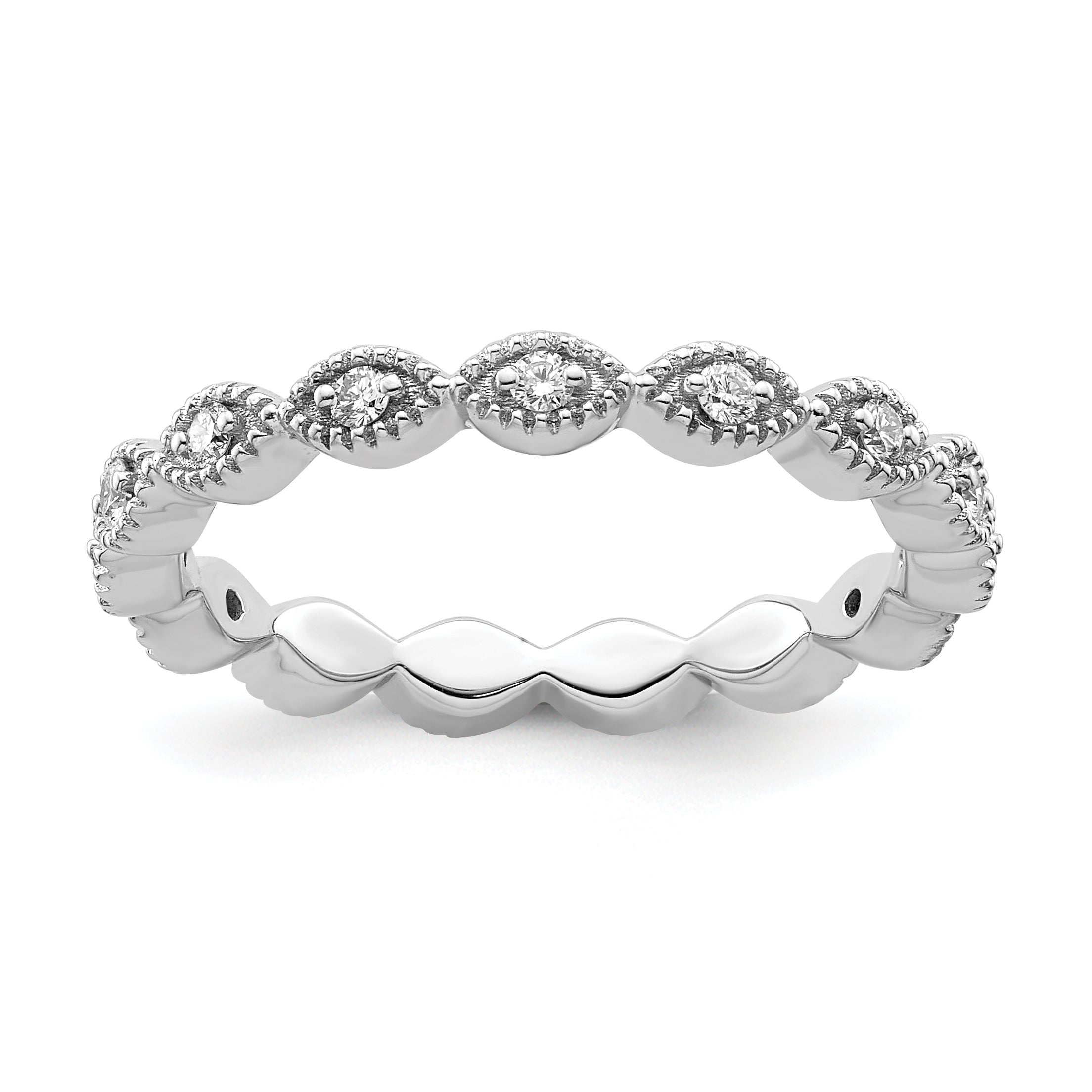 Sterlingsilber Stapelbar Expressions Diamant Ring