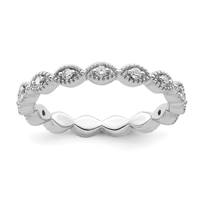Sterlingsilber Stapelbar Expressions Diamant Ring