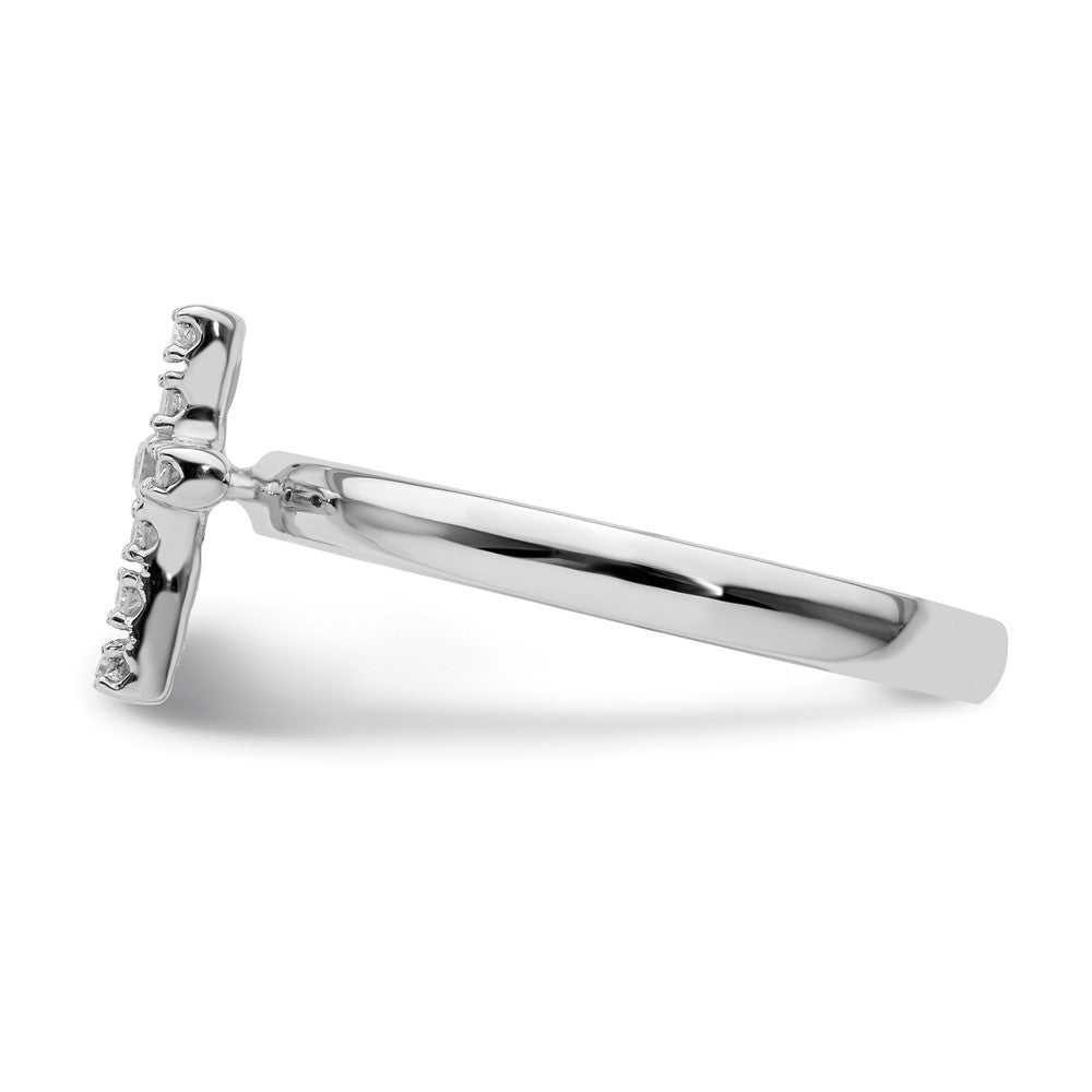 Sterlingsilber Stapelbar Expressions Kreuz Diamant Ring