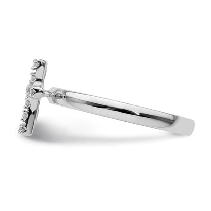 Sterlingsilber Stapelbar Expressions Kreuz Diamant Ring