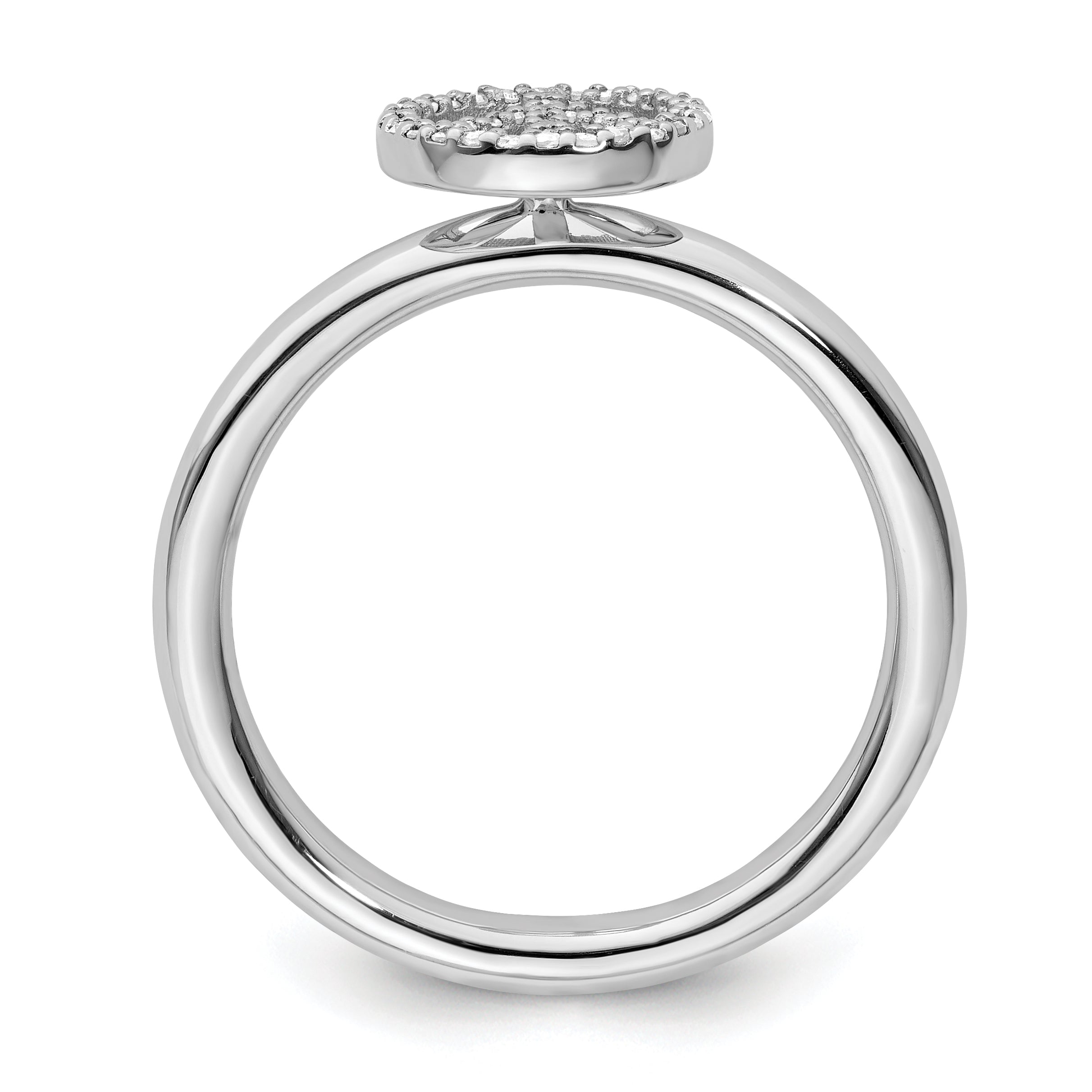 Sterlingsilber Stapelbar Expressions Frieden Symbol Diamant Ring