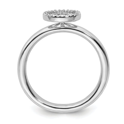 Sterlingsilber Stapelbar Expressions Frieden Symbol Diamant Ring