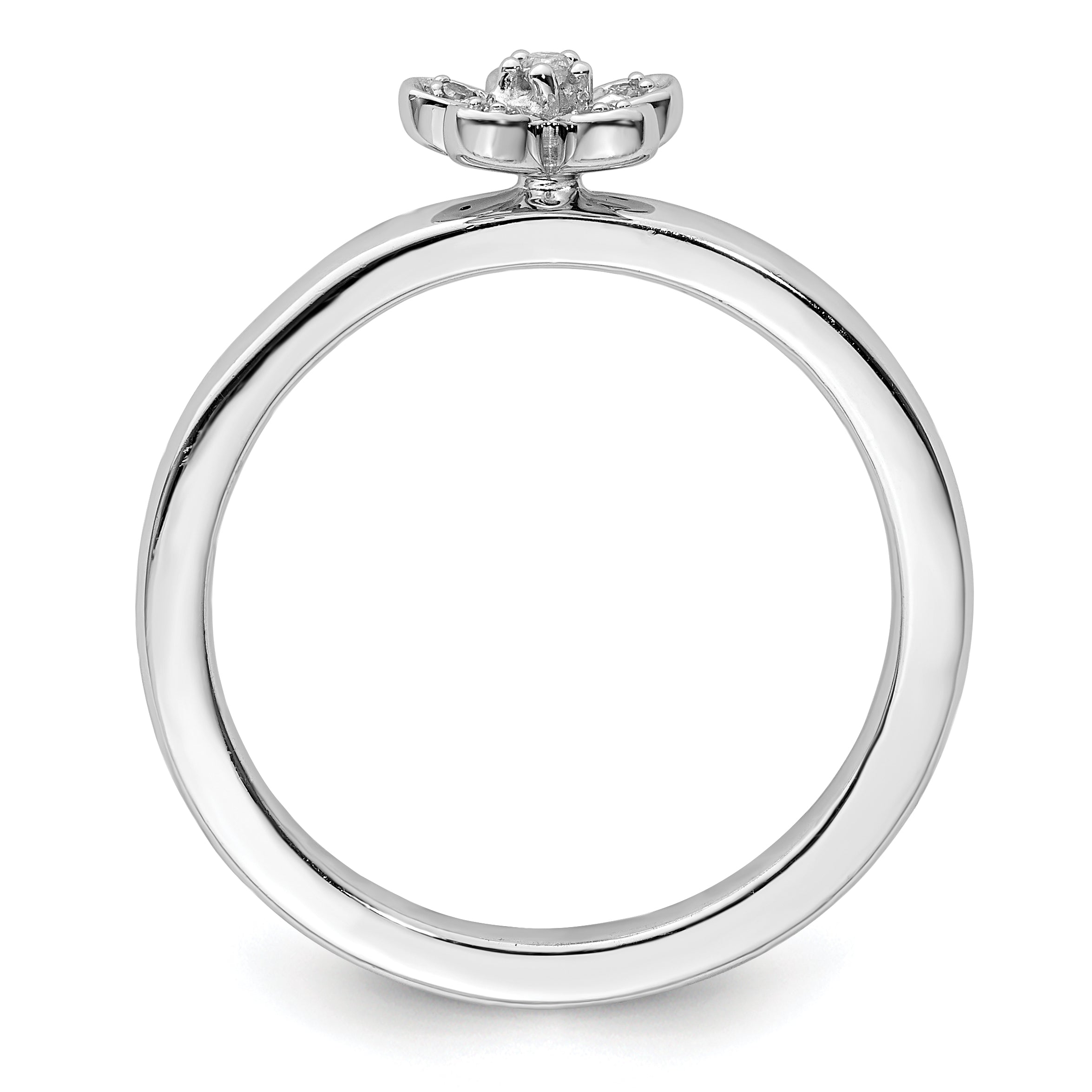 Sterlingsilber Stapelbar Expressions Blume Diamant Ring