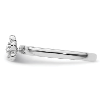 Sterlingsilber Stapelbar Expressions Blume Diamant Ring