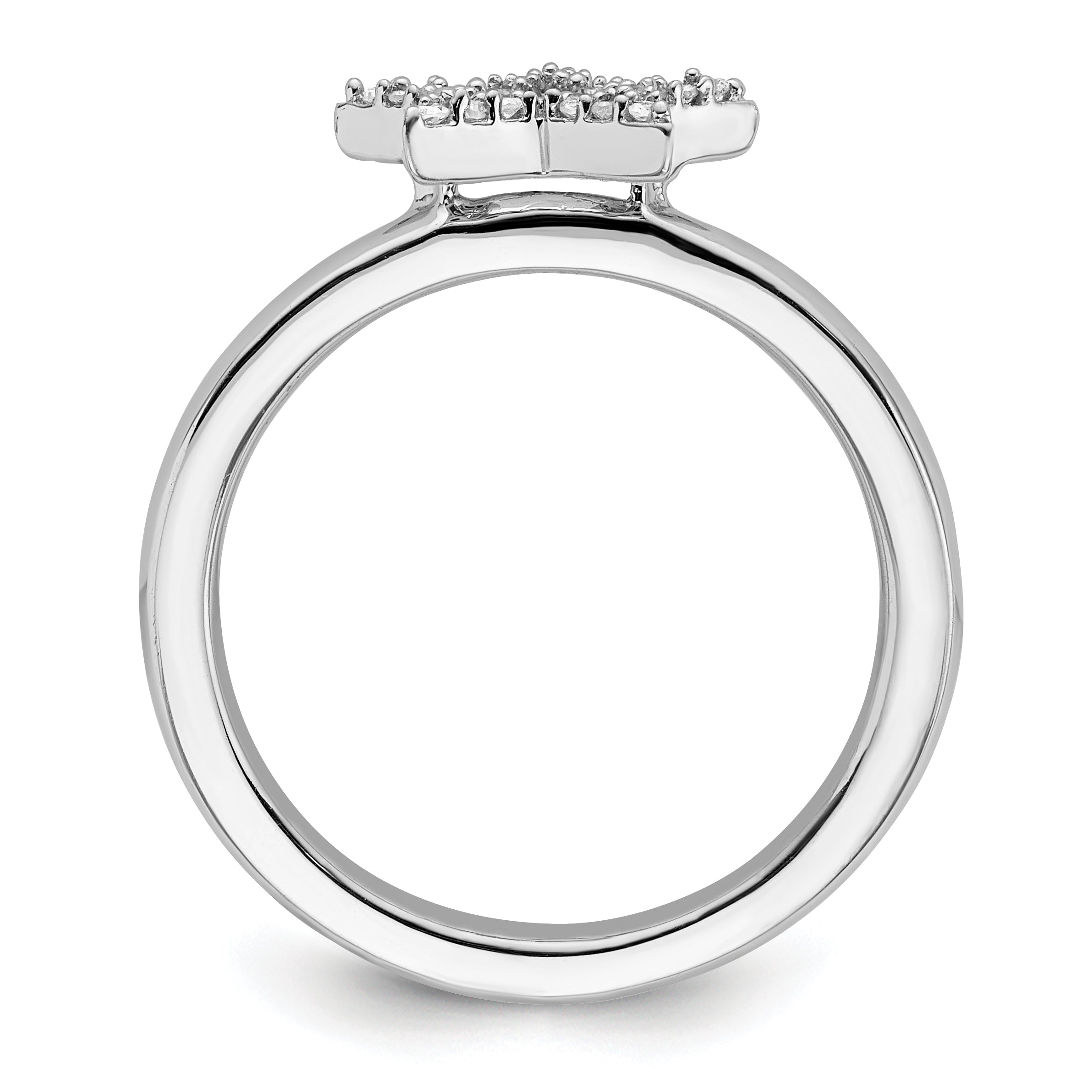 Sterlingsilber Stapelbar Expressions Stern Diamant Ring