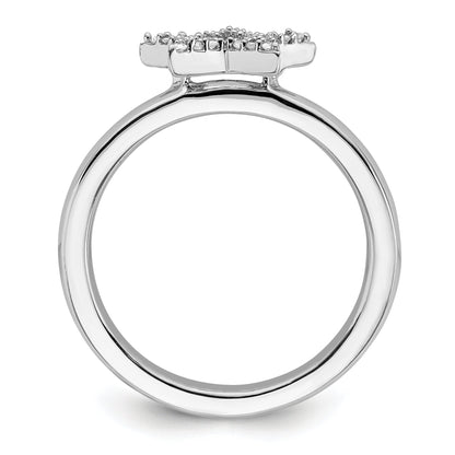 Sterlingsilber Stapelbar Expressions Stern Diamant Ring