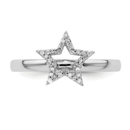 Sterlingsilber Stapelbar Expressions Stern Diamant Ring