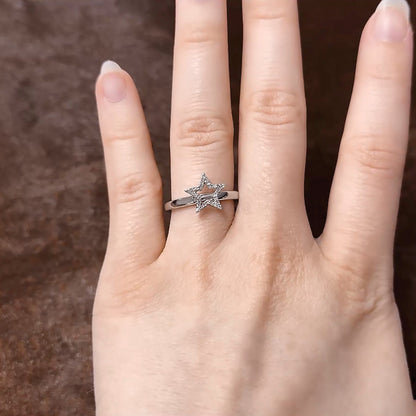 Sterlingsilber Stapelbar Expressions Stern Diamant Ring