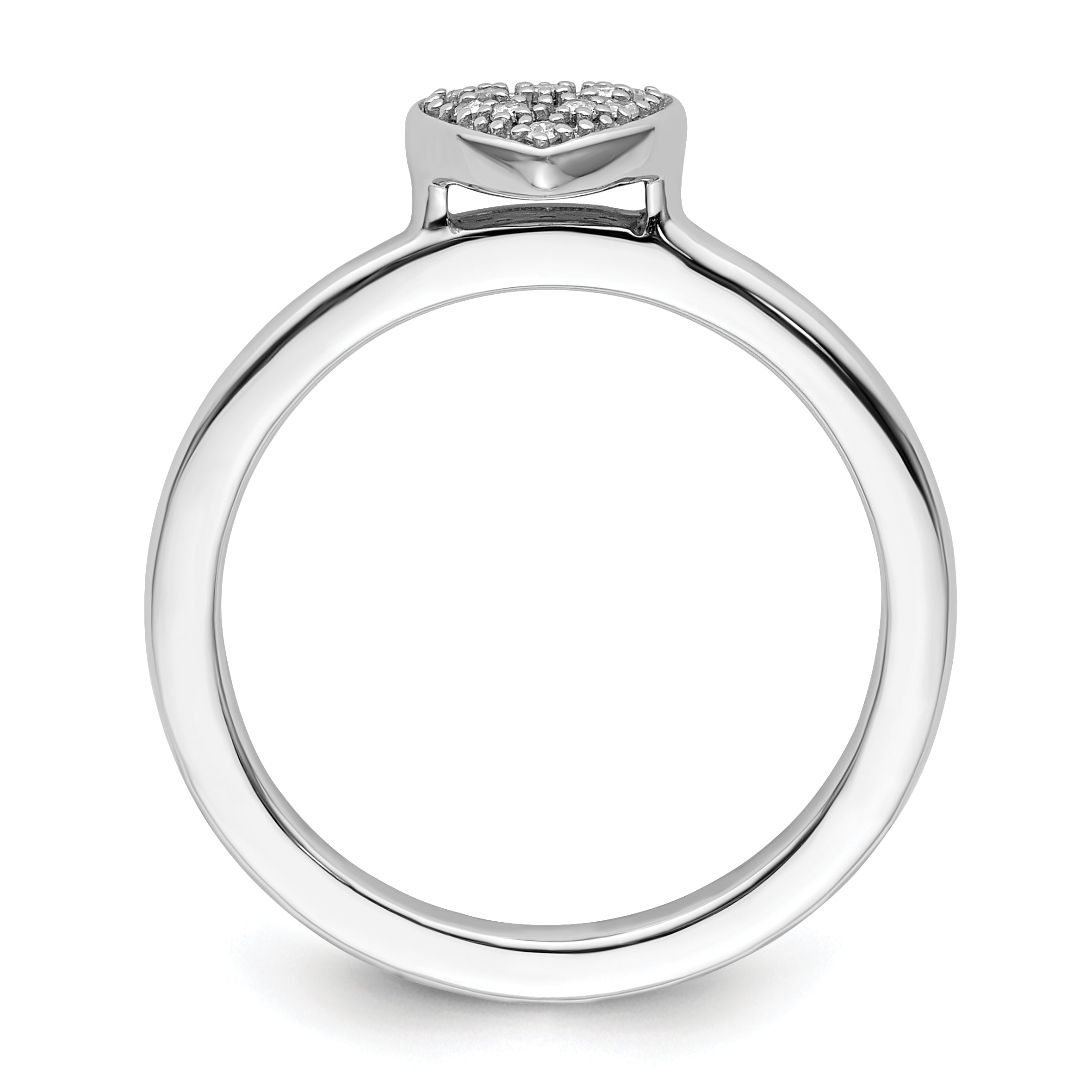Sterlingsilber Stapelbar Expressions Herz Diamant Ring