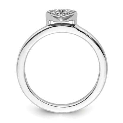 Sterlingsilber Stapelbar Expressions Herz Diamant Ring