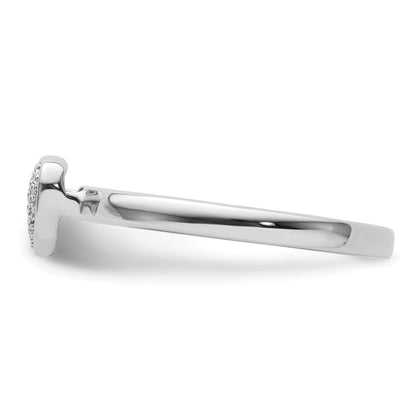 Sterlingsilber Stapelbar Expressions Herz Diamant Ring
