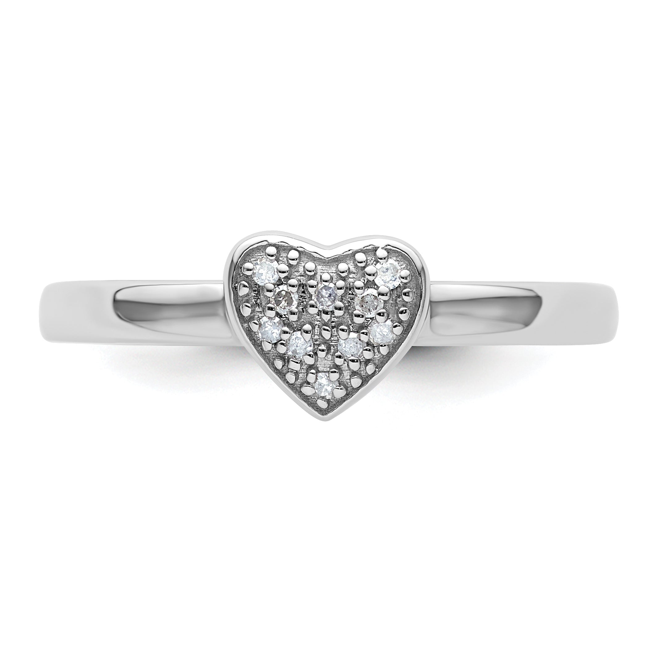 Sterlingsilber Stapelbar Expressions Herz Diamant Ring