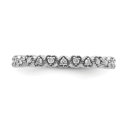 Sterlingsilber Stapelbar Expressions Diamant Herz Ring