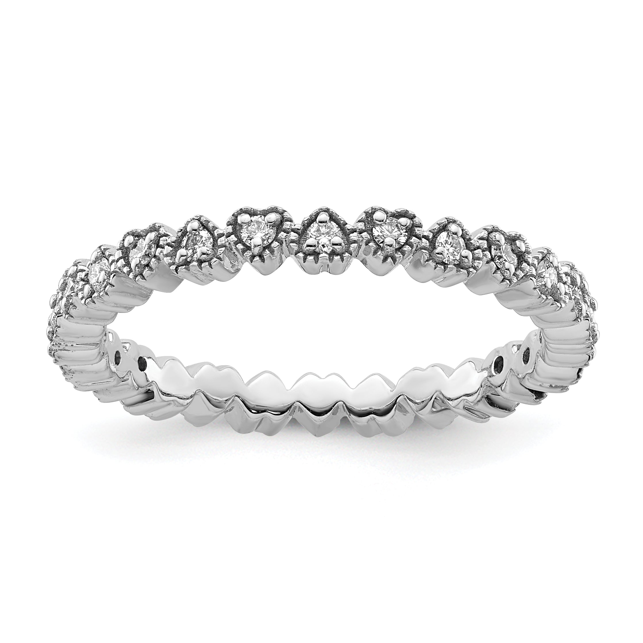 Sterlingsilber Stapelbar Expressions Diamant Herz Ring
