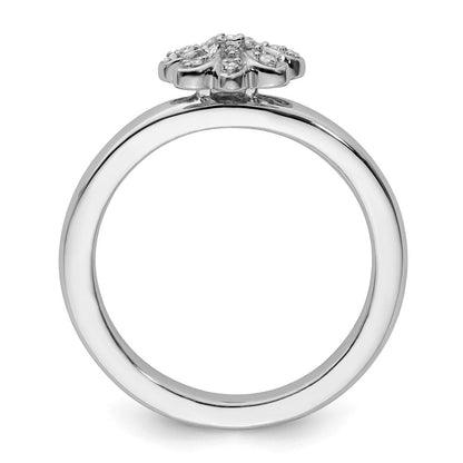 Sterlingsilber Stapelbar Expressions Fleur De Lis Diamant Ring