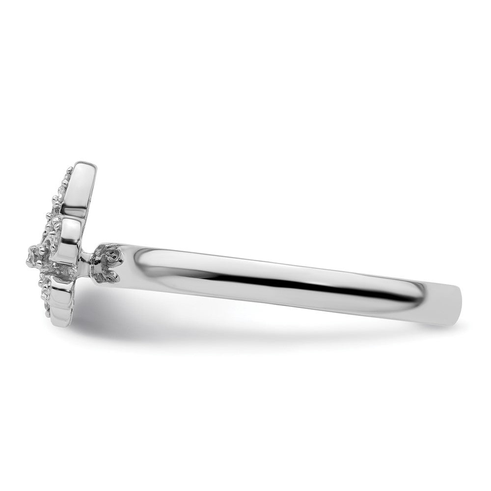 Sterlingsilber Stapelbar Expressions Fleur De Lis Diamant Ring