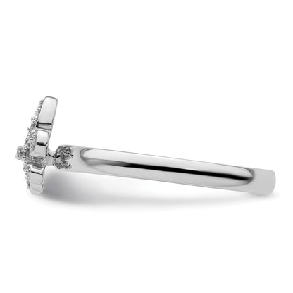 Sterlingsilber Stapelbar Expressions Fleur De Lis Diamant Ring