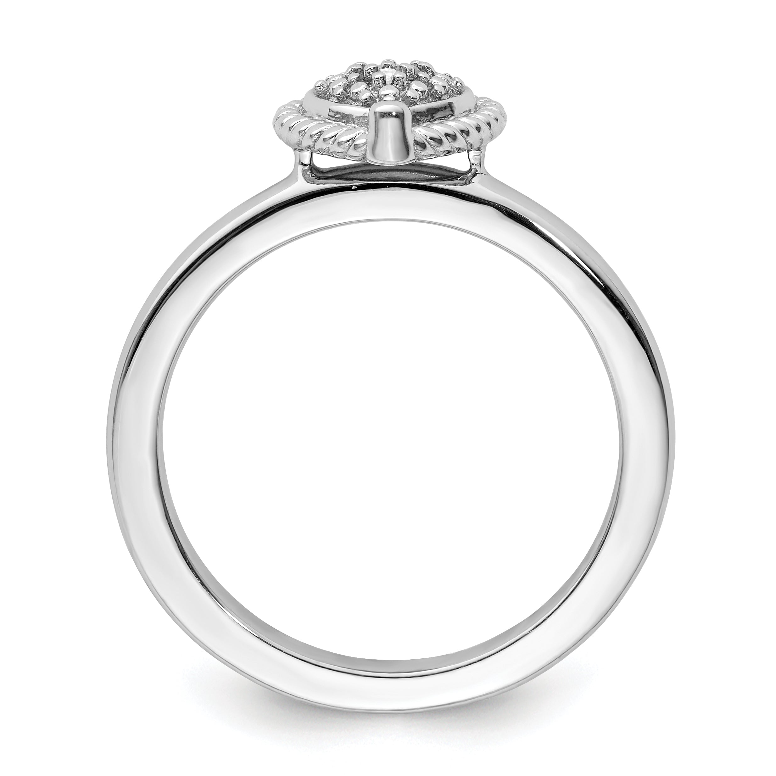 Sterlingsilber Stapelbar Expressions Herz Diamant Ring