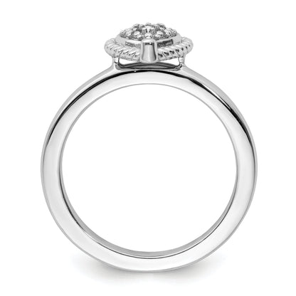 Sterlingsilber Stapelbar Expressions Herz Diamant Ring
