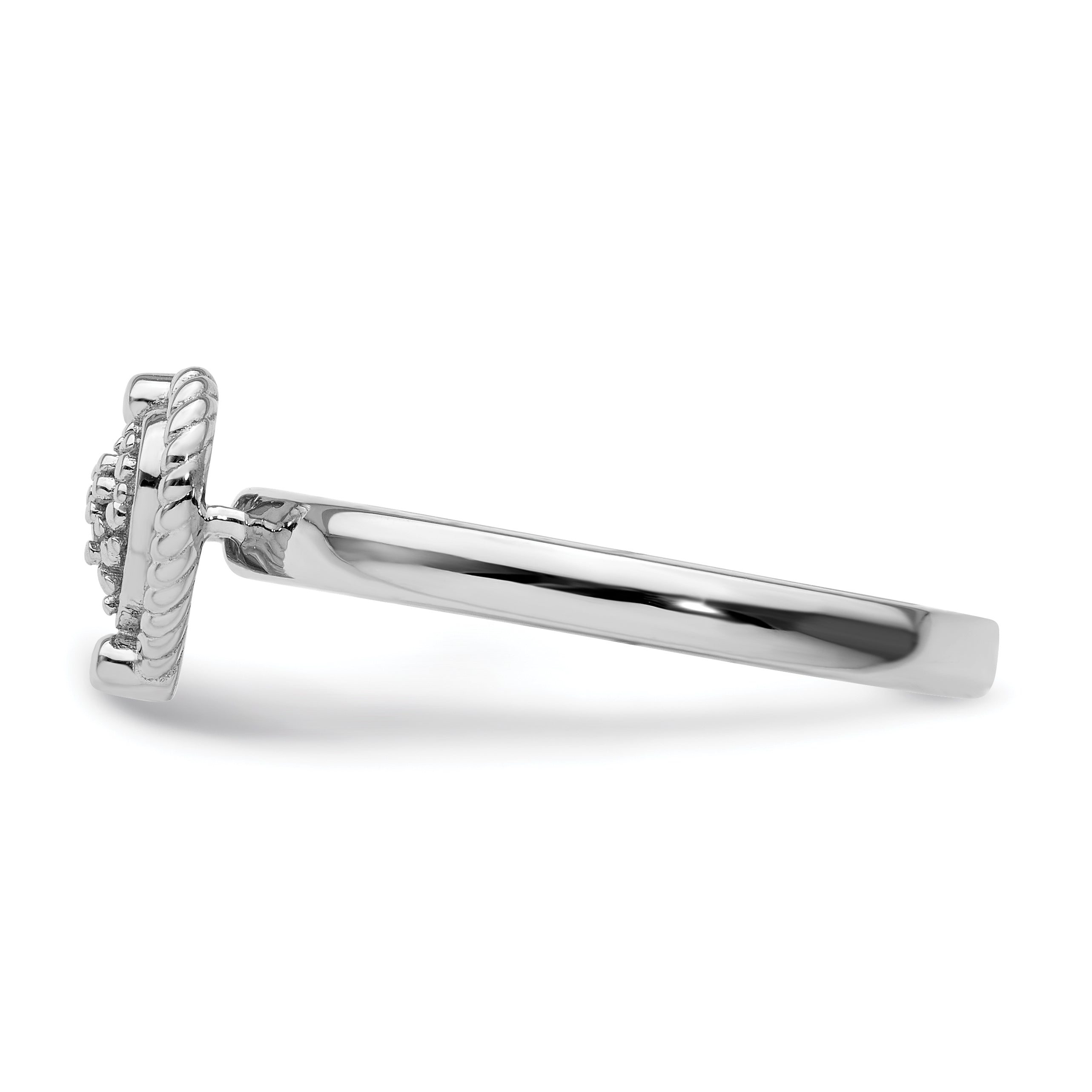 Sterlingsilber Stapelbar Expressions Herz Diamant Ring
