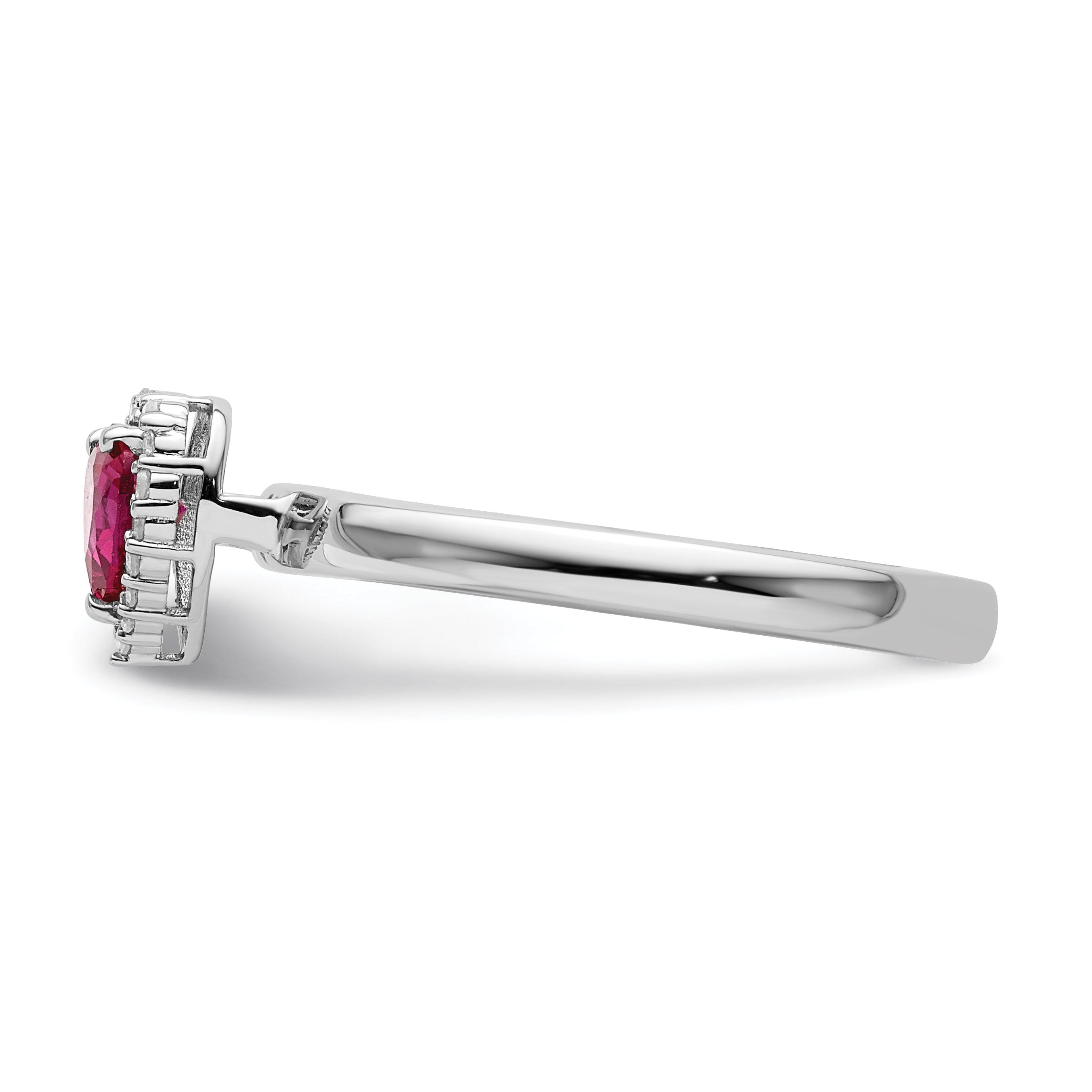 Sterlingsilber Stapelbar Expressions Cr. Rubin Herz Diamant Ring