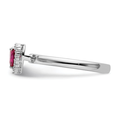 Sterlingsilber Stapelbar Expressions Cr. Rubin Herz Diamant Ring