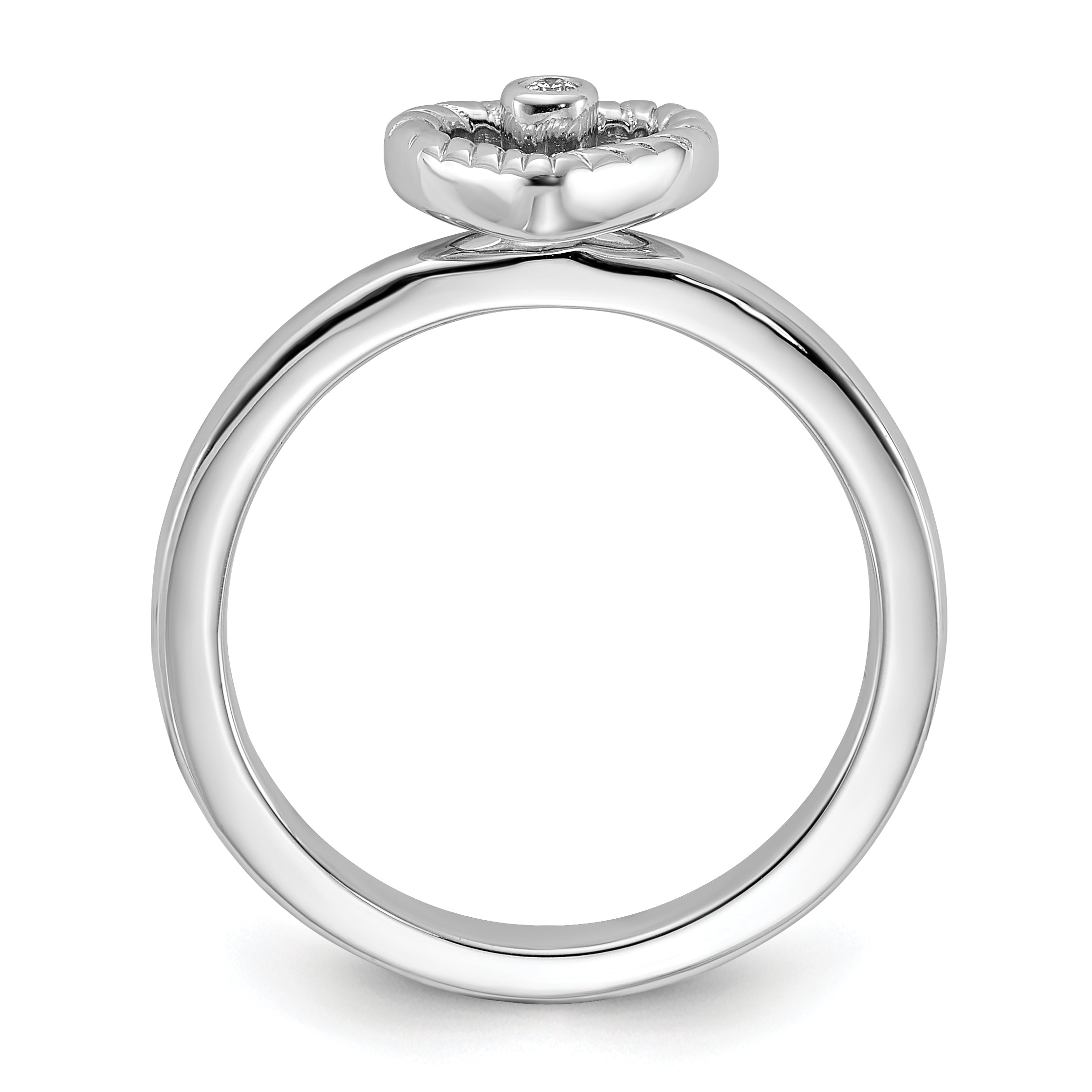 Sterlingsilber Stapelbar Expressions Herz Diamant Ring