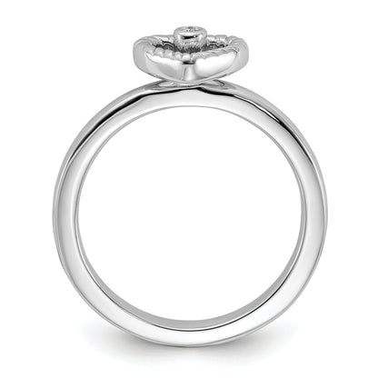 Sterlingsilber Stapelbar Expressions Herz Diamant Ring