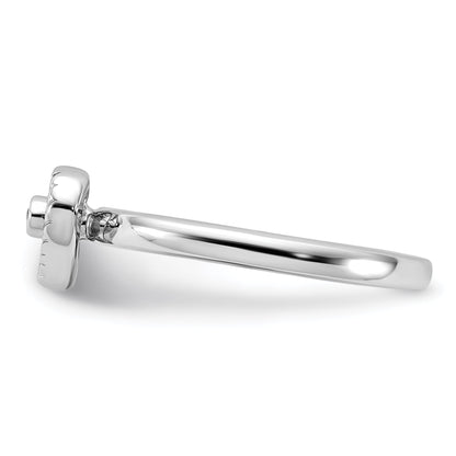 Sterlingsilber Stapelbar Expressions Herz Diamant Ring