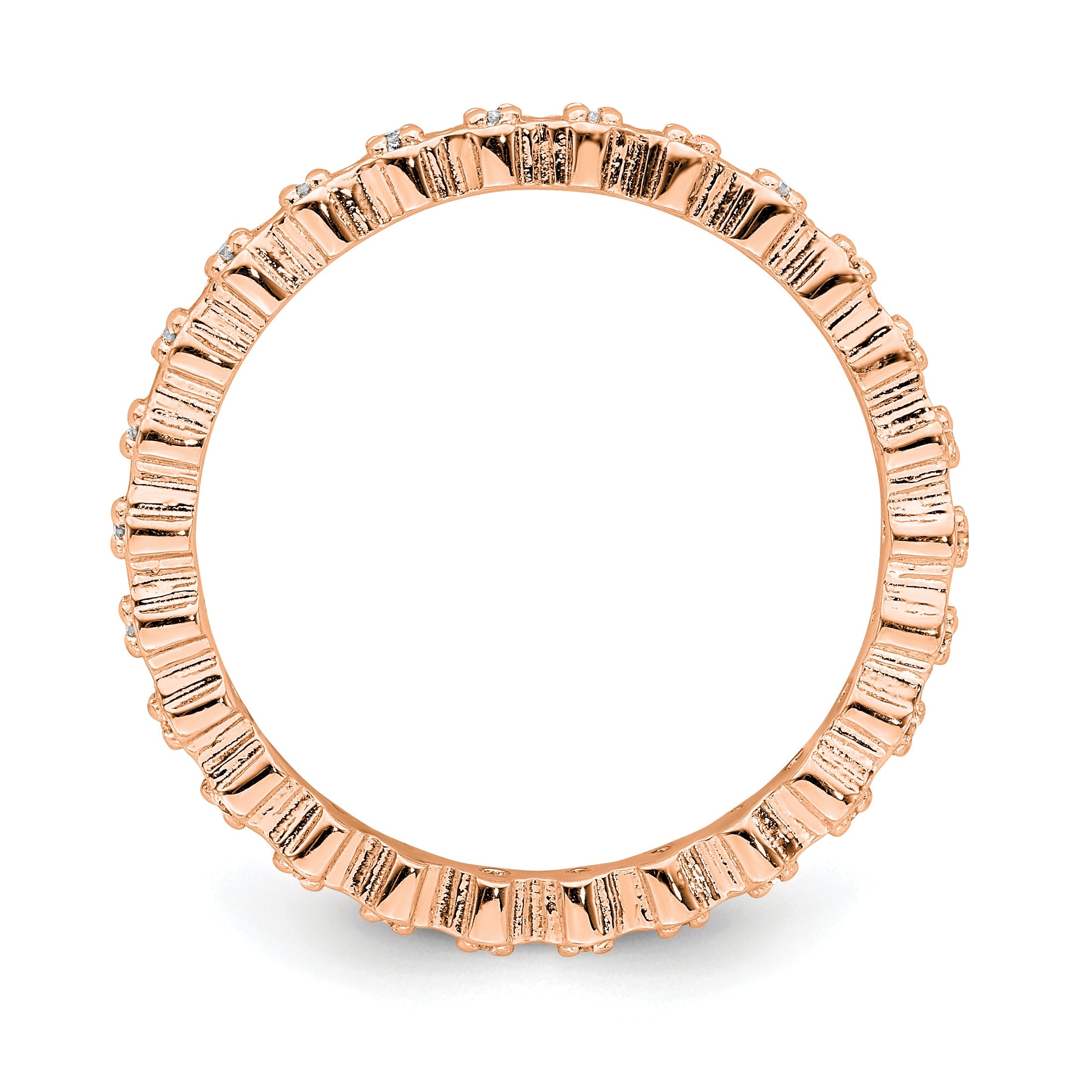 Sterlingsilber Stapelbar Expressions Diamant Rosa Beschichtet Ring