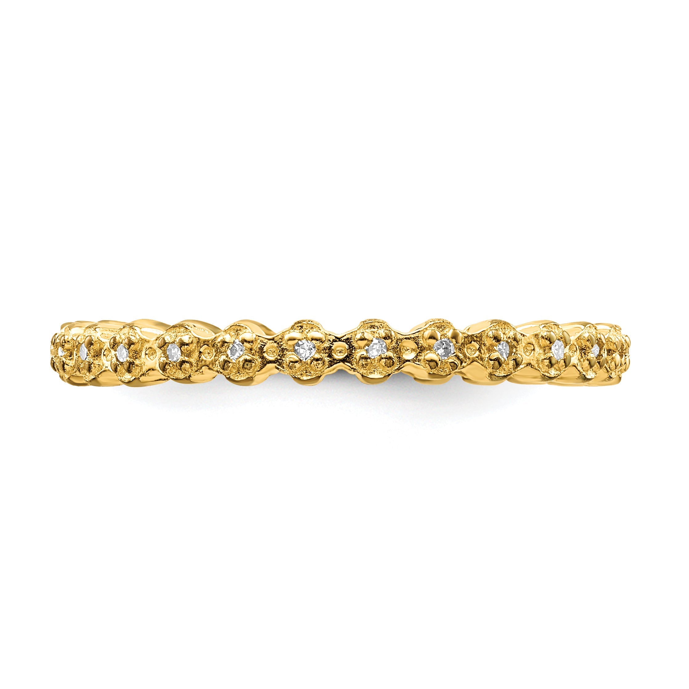 Sterlingsilber Stapelbar Expressions Diamant Vergoldet Ring