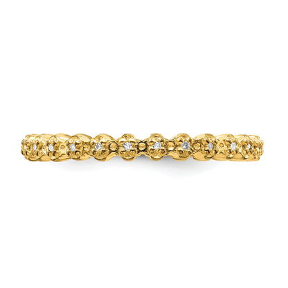 Sterlingsilber Stapelbar Expressions Diamant Vergoldet Ring