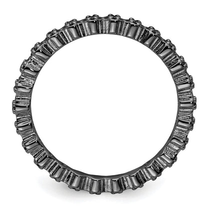 Sterlingsilber Stapelbar Expressions Diamant Schwarz Beschichtet Ring