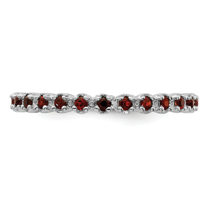 Sterlingsilber Stapelbar Expressions Granat Ring