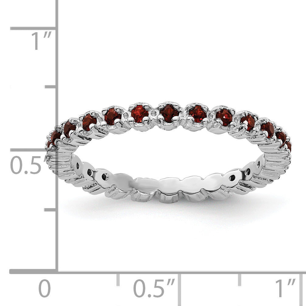 Sterlingsilber Stapelbar Expressions Granat Ring