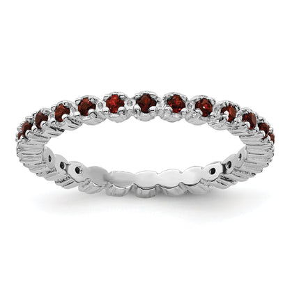 Sterlingsilber Stapelbar Expressions Granat Ring