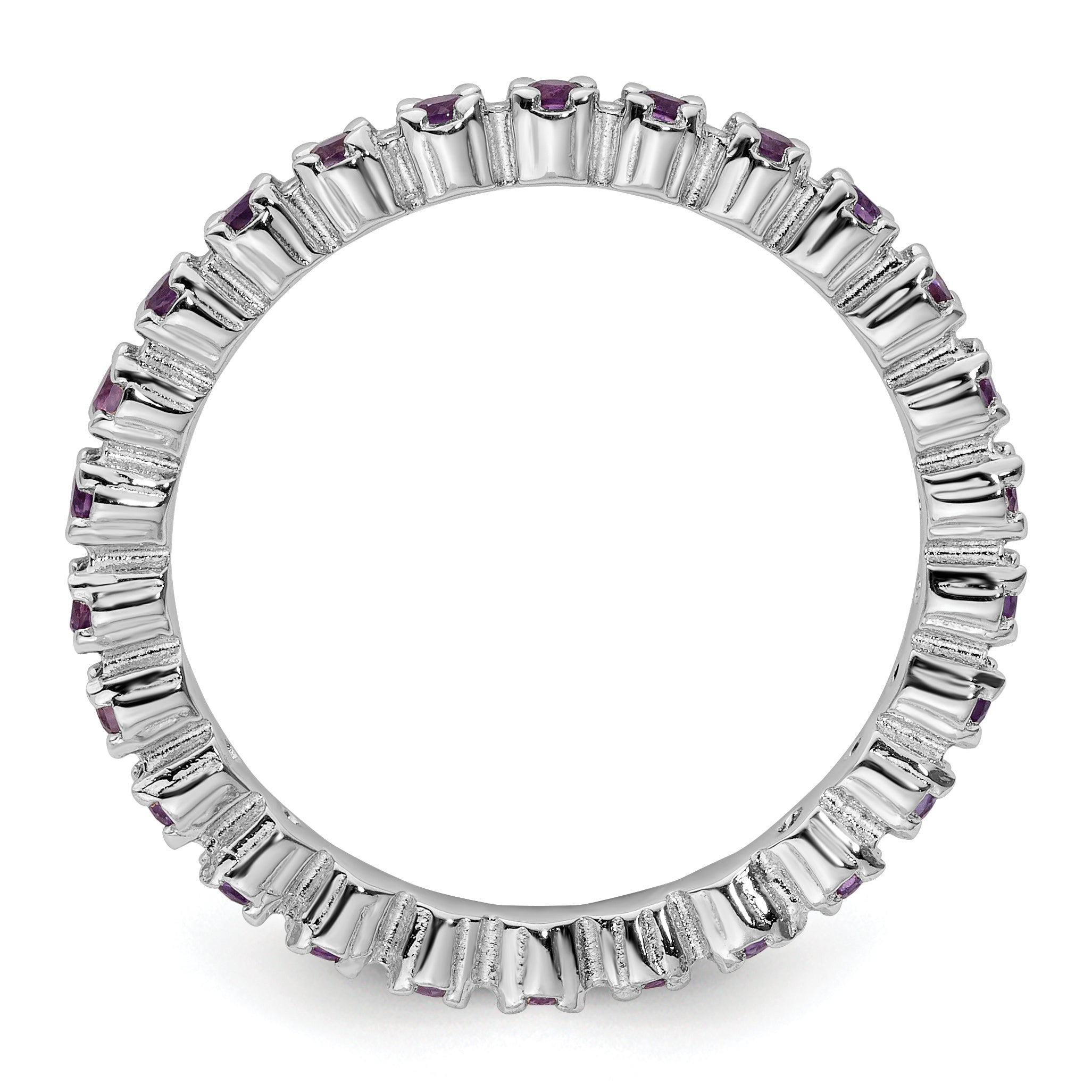 Sterlingsilber Stapelbar Expressions Amethyst Ring
