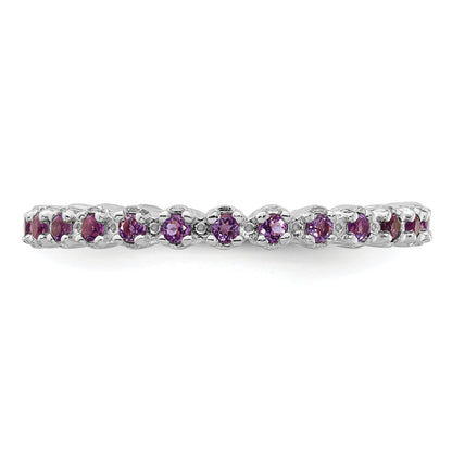 Sterlingsilber Stapelbar Expressions Amethyst Ring